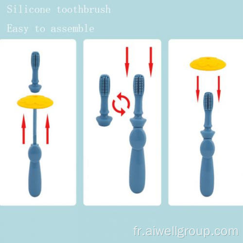 Brosse à dents en silicone de forme de fleur de bébé douce